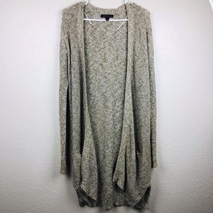 Banana Republic Green & White Long Knit Cardigan